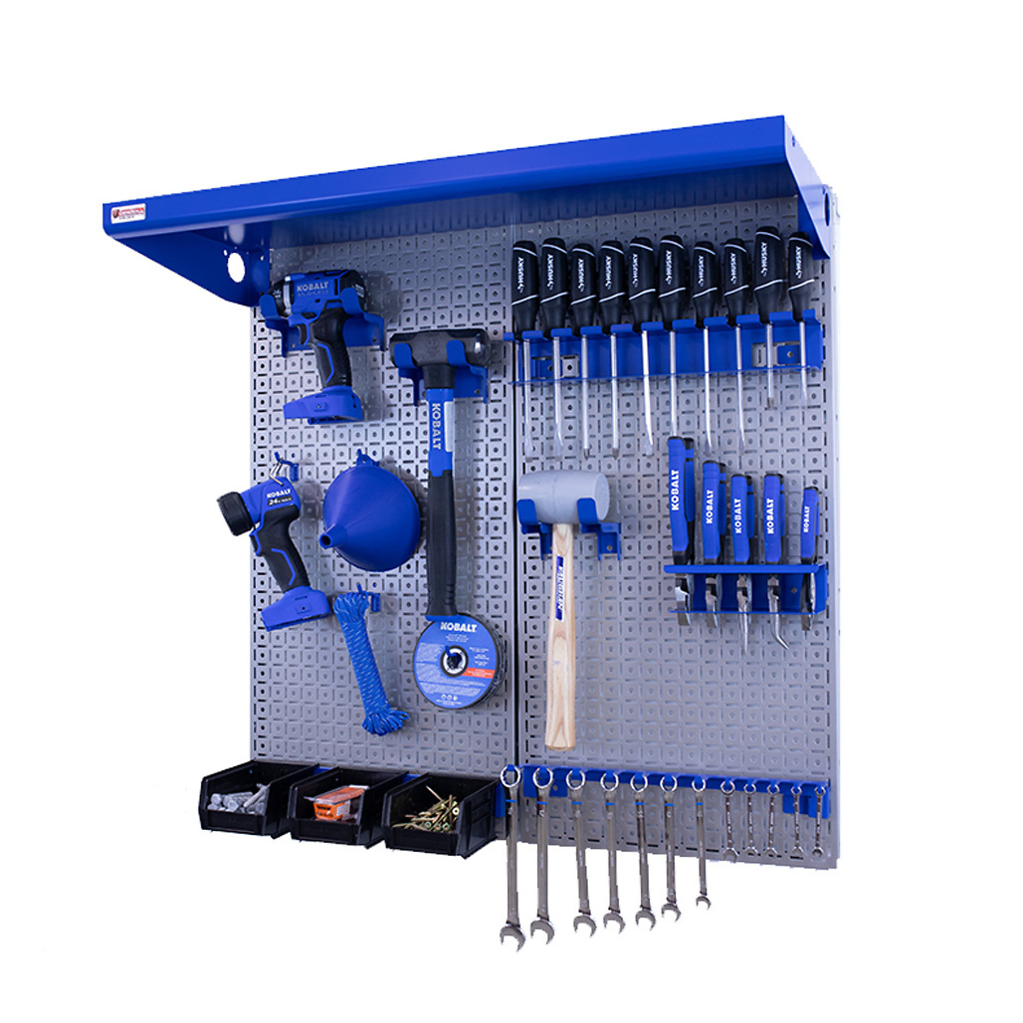 OmniWall Metal Pegboard Storage Kit - 16in. x 32in., 2 Panels, 18-Ga. Galvanized Steel, Model# CGS-KIT-2PL